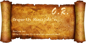 Ongerth Ruszlán névjegykártya